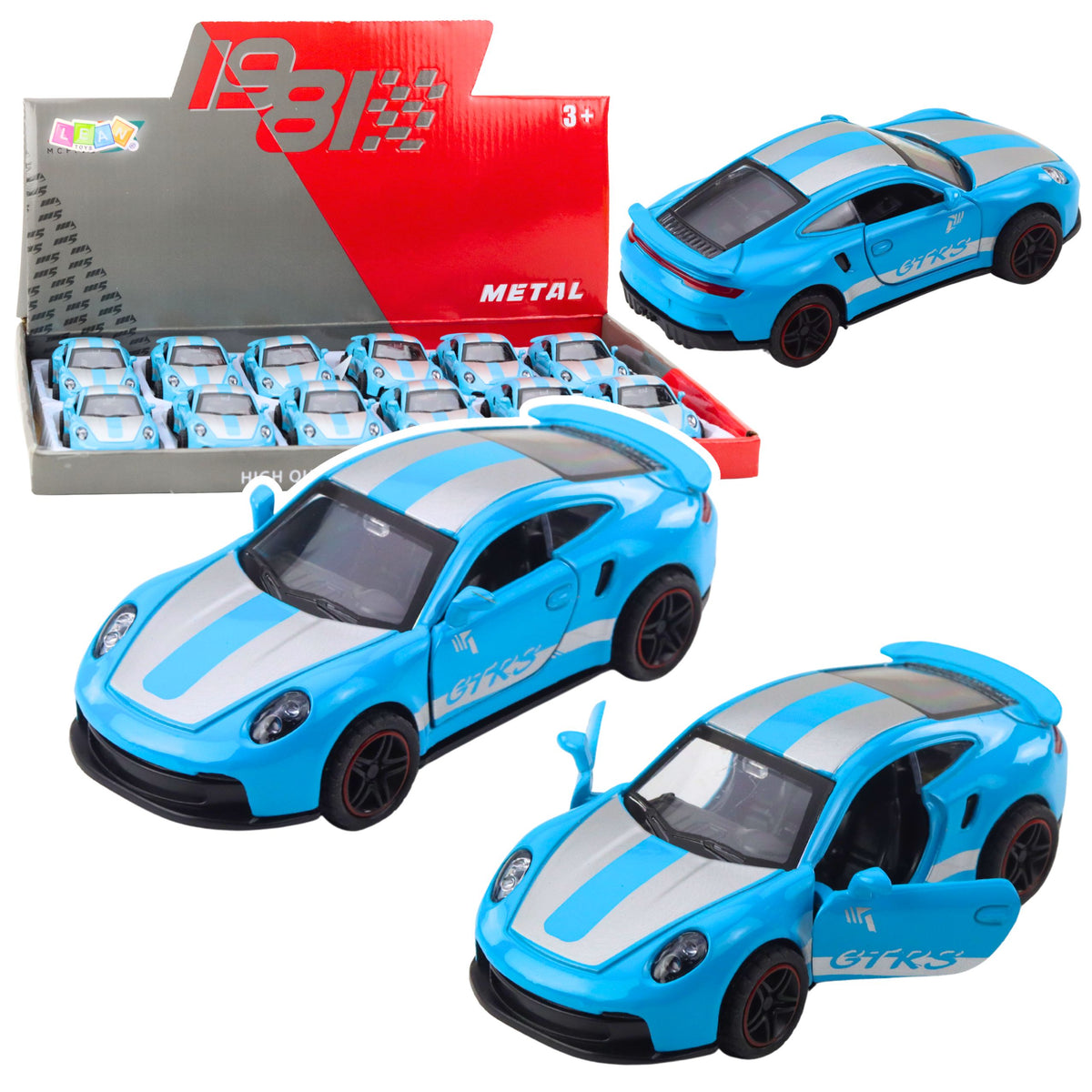 Metal Race Car With Opening Doors Blue Gtrs 1:43