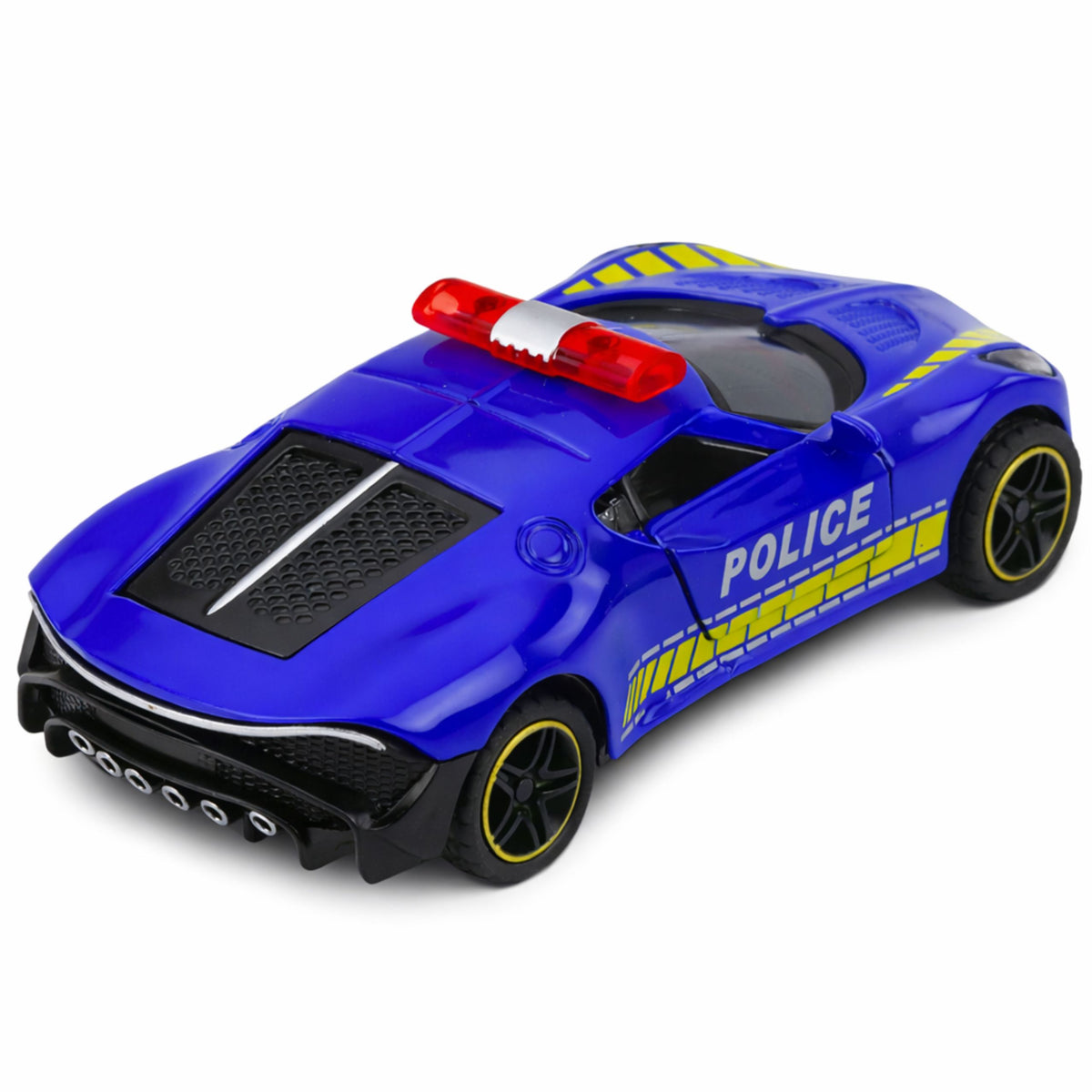 Sportbil Polisbil Med Motordrivning Metall Blå 1:43