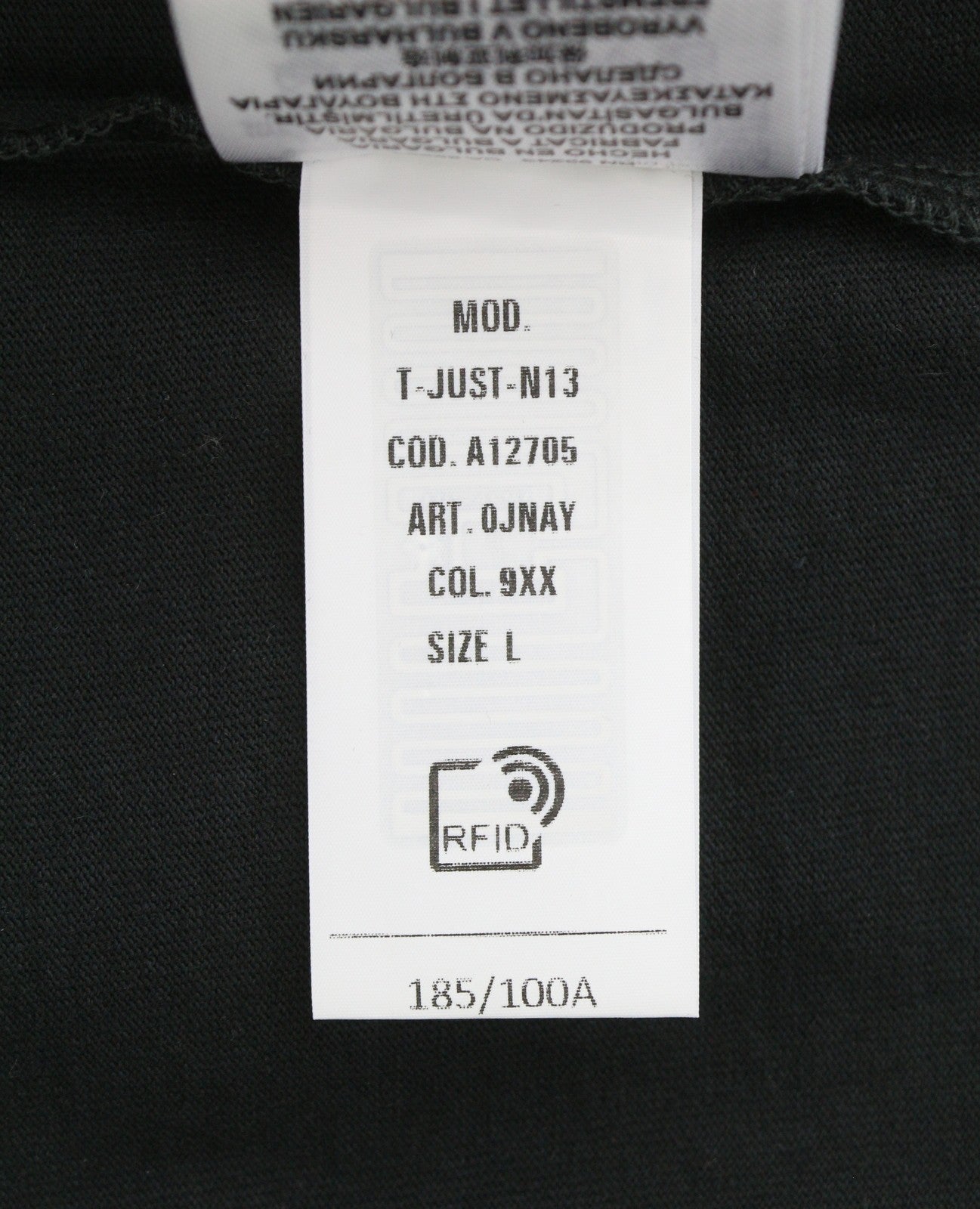 Diesel T-just-n13 T-shirt da uomo con logo nero girocollo manica corta