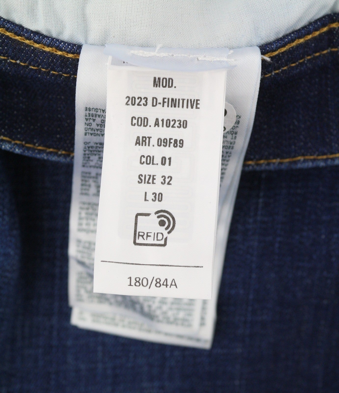 Diesel 2023 D-finitive 09f89 Men Jeansblue Faded Tapered Fit Rrp150