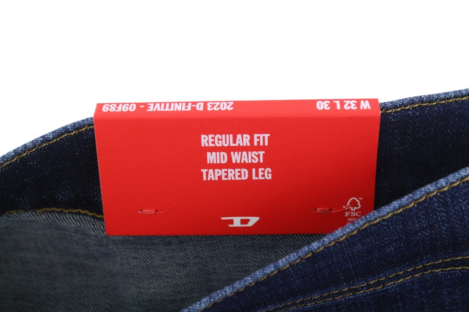 Diesel 2023 D-finitive 09f89 Men Jeansblue Faded Tapered Fit Rrp150