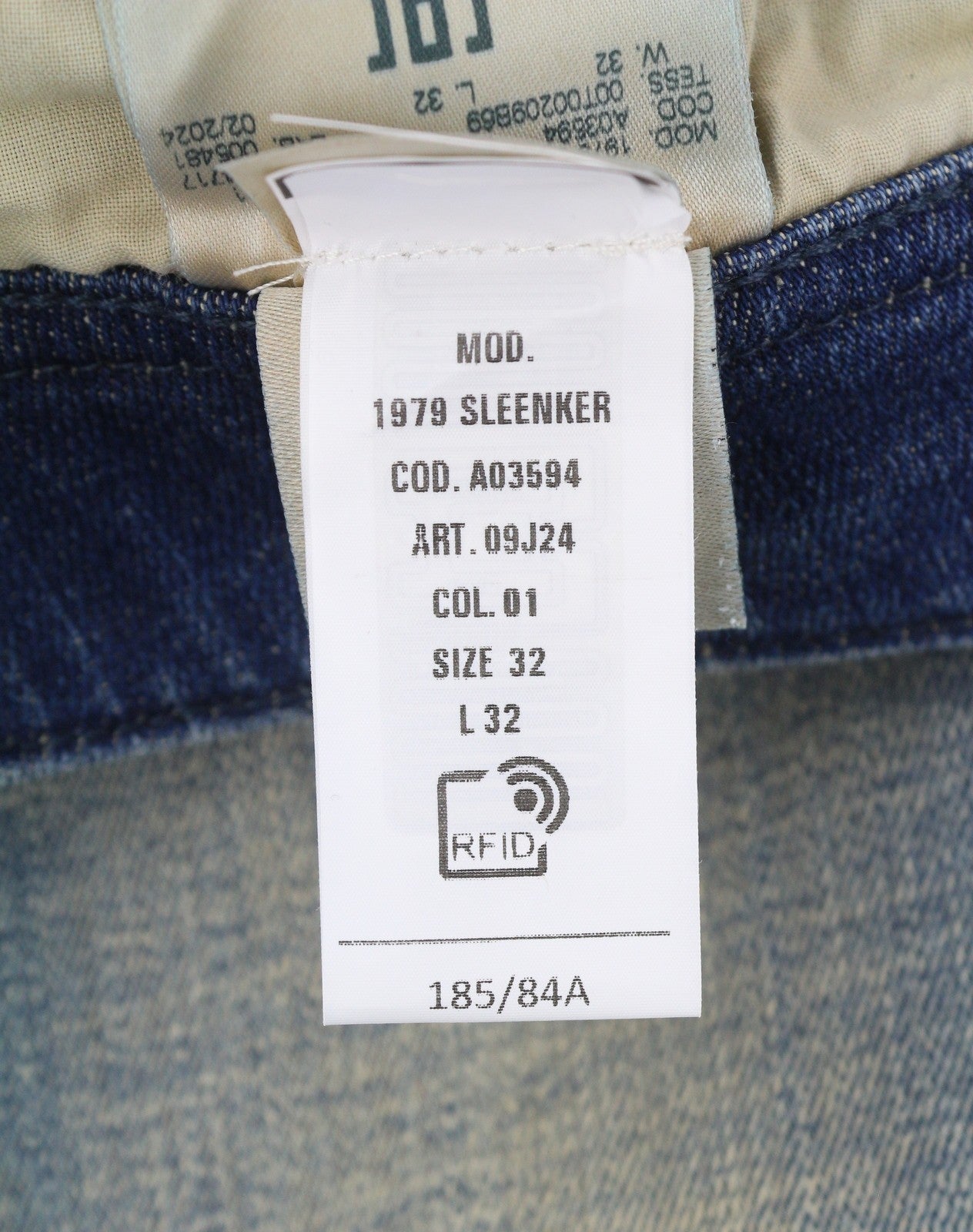 Diesel 1979 Sleenker 09j24 Jeans bleu délavé maigre taille basse Rrp250