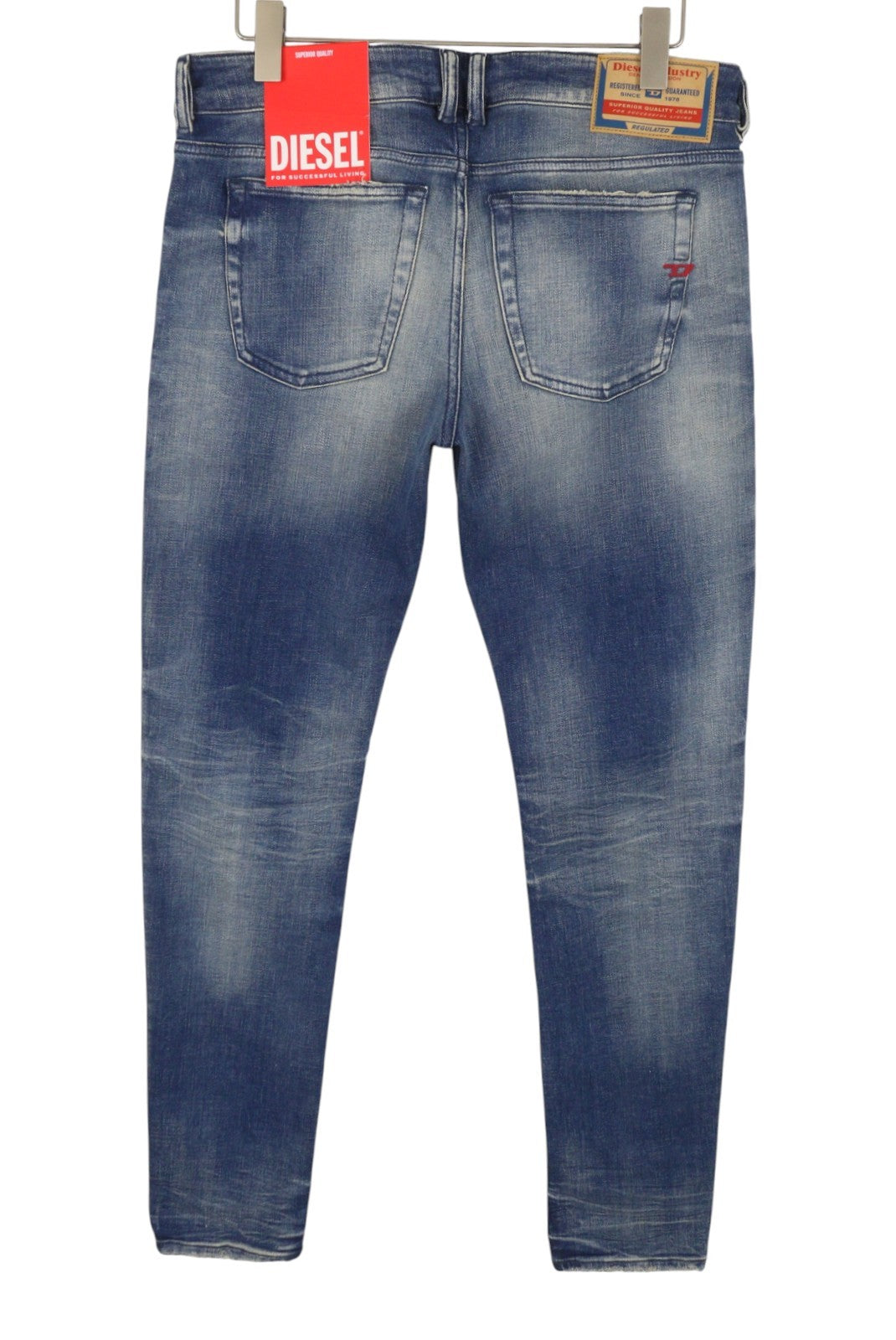 Diesel 1979 Sleenker 09j24 Jeans bleu délavé maigre taille basse Rrp250