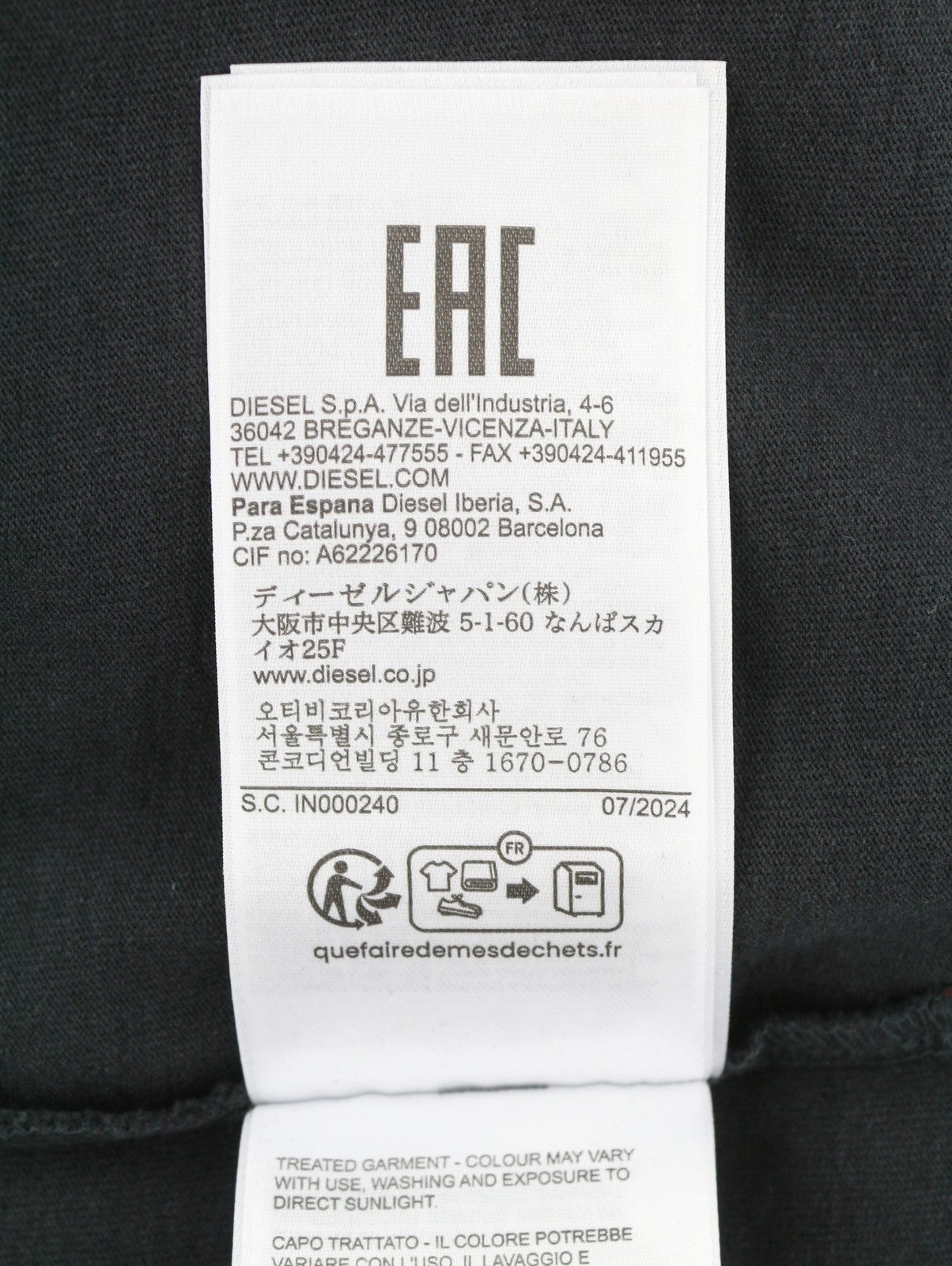 Diesel T-boxt-q4 Men T-shirtblack Patterned Oversized Crew Short Sleeve