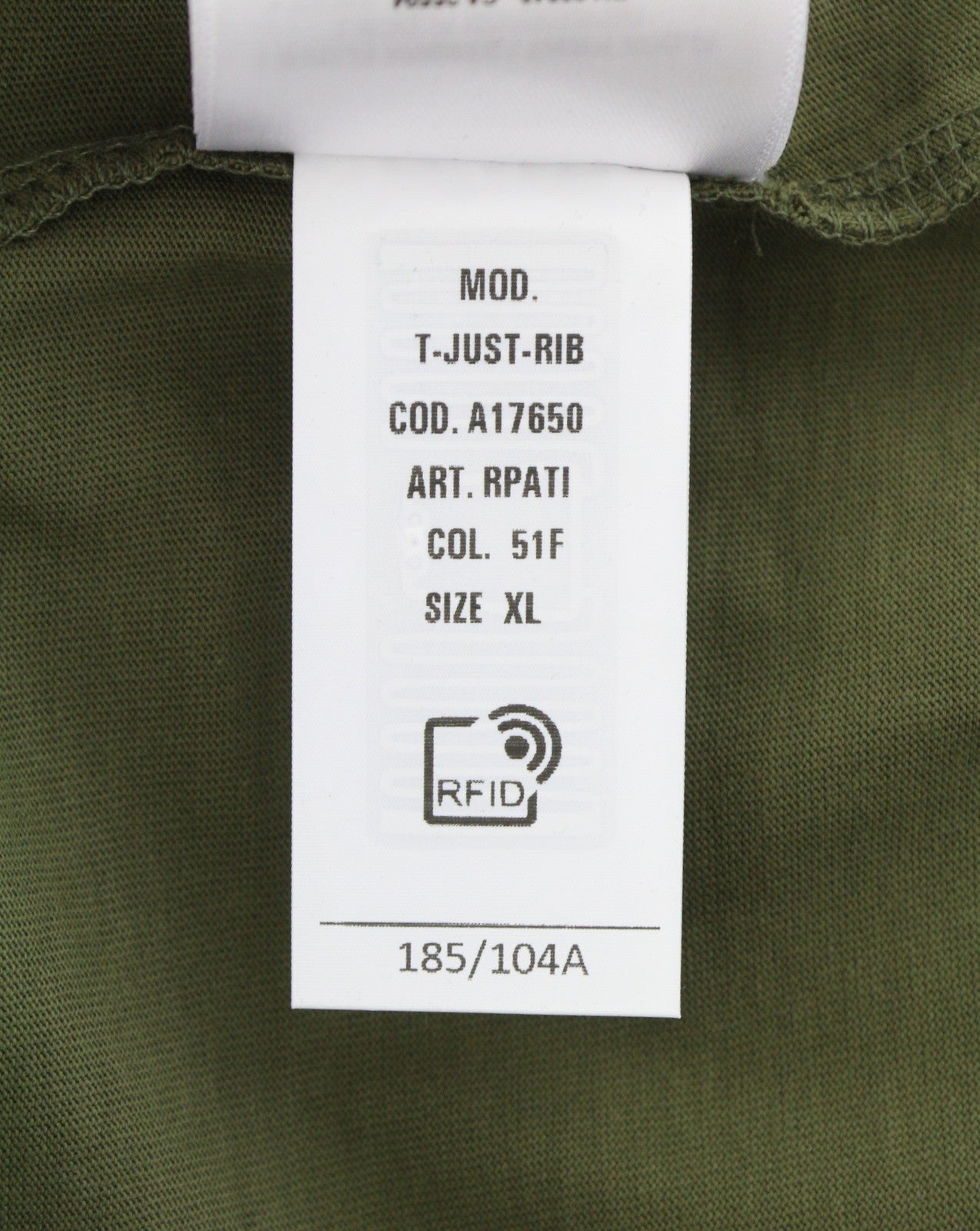 Diesel T-just-rib Hombre Camisetaverde caqui Algodón Cuello Redondo Manga Corta