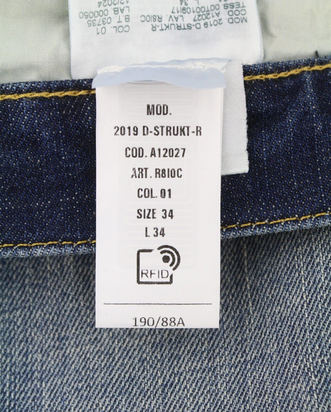 Diesel 2019 D-strukt R8i0c Men Jeansblue Faded Distress Rrp250
