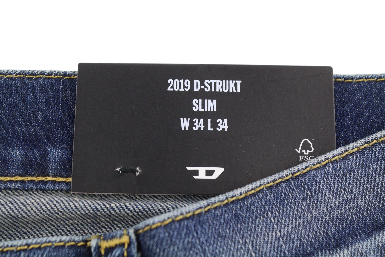 Diesel 2019 D-strukt R8i0c Men Jeansblue Faded Distress Rrp250