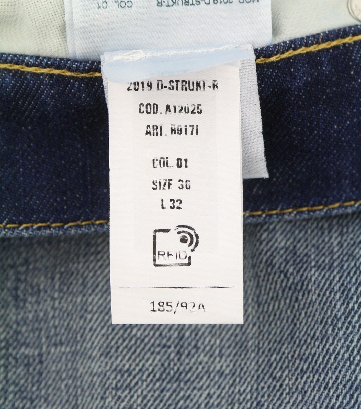 Diesel 2019 D-strukt R917i Uomo Jeansblu Faded Distress Slim Rrp195