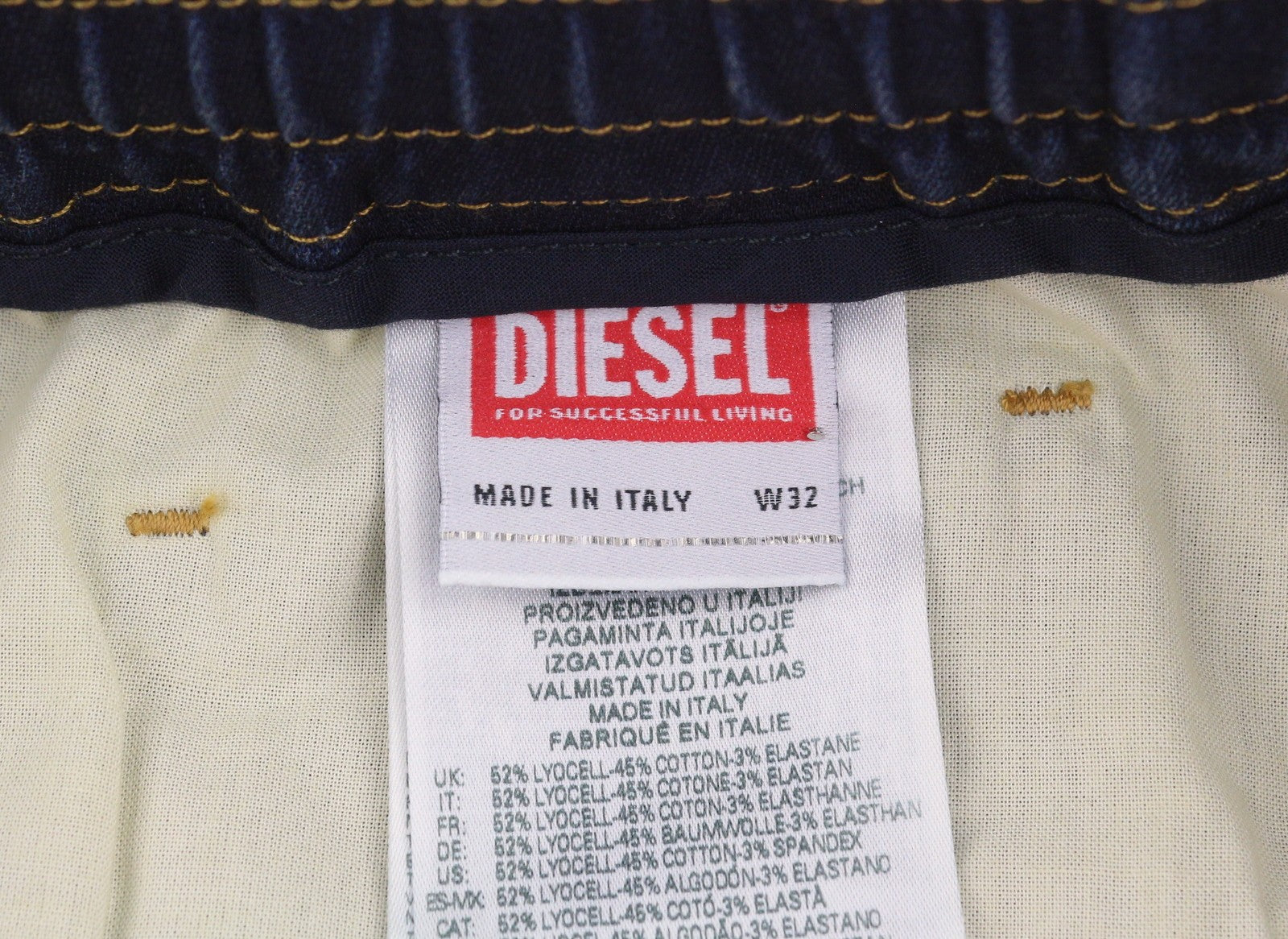 Diesel 2060 D-strukt Jogg 068jd Hommes Jeansblue Faded Distress Rrp295