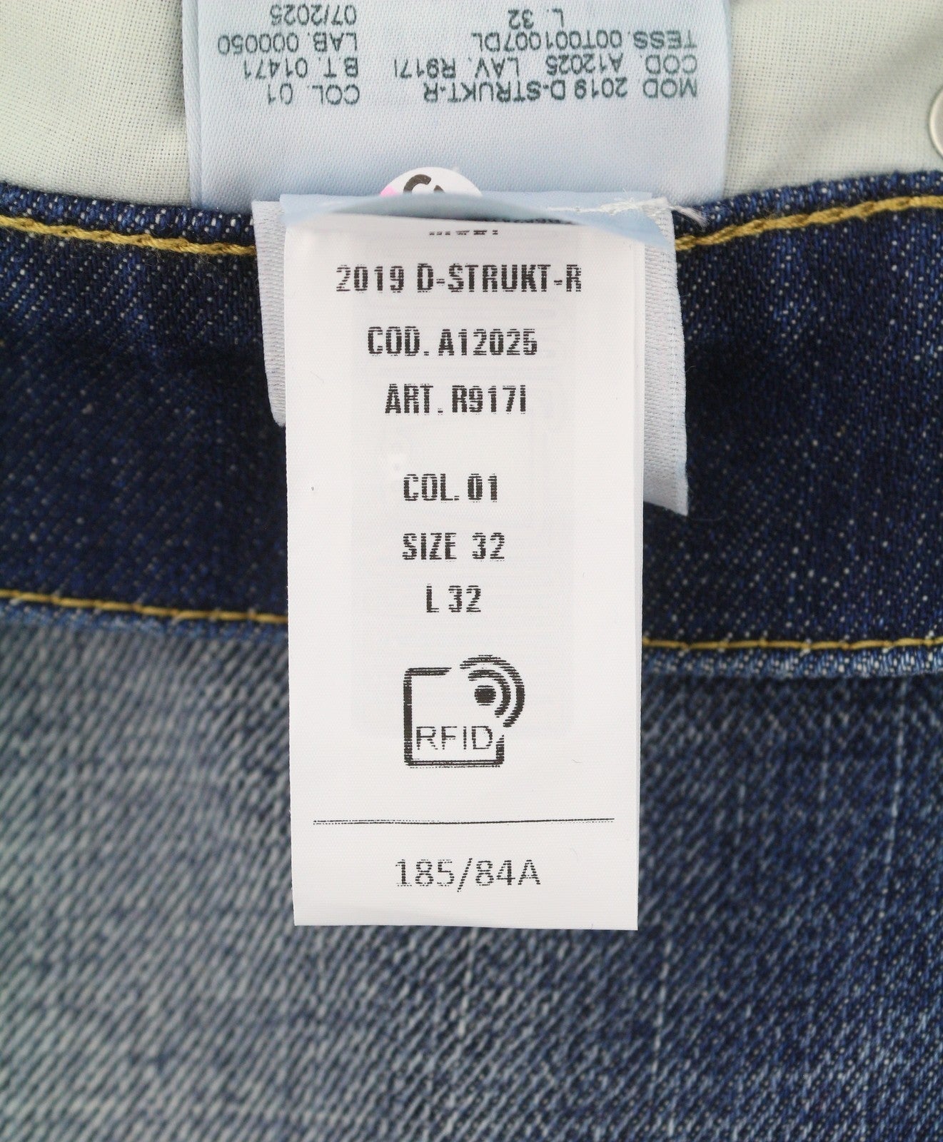 Diesel 2019 D-strukt R917i Men JeansBlue Faded Distress Slim Rrp195