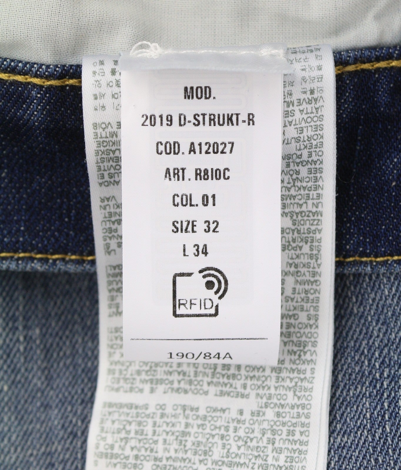 Diesel 2019 D-strukt R8i0c Men JeansBlue Faded Distress Slim Rrp250
