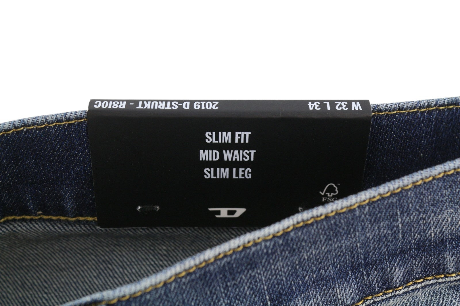 Diesel 2019 D-strukt R8i0c Men JeansBlue Faded Distress Slim Rrp250