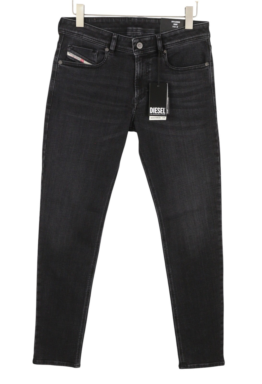 Diesel 1979 Sleenker R9g61 Muži Džínové černé Vousy Vybledlé Skinny Rrp150