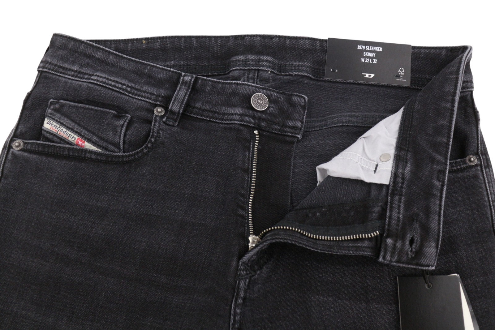 Diesel 1979 Sleenker R9g61 Muži Džínové černé Vousy Vybledlé Skinny Rrp150