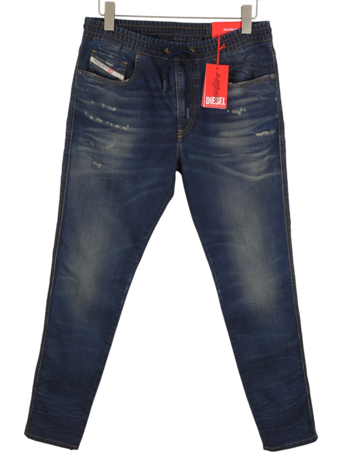 Diesel 2060 D-strukt Jogg 068jd Men JeansBlue Faded Distress Rrp295