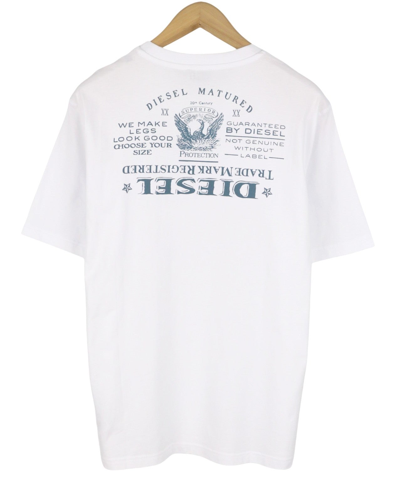 Diesel T-just-l4 Men T-shirtwhite Cotton Tricot Crew Neck Short Sleeve