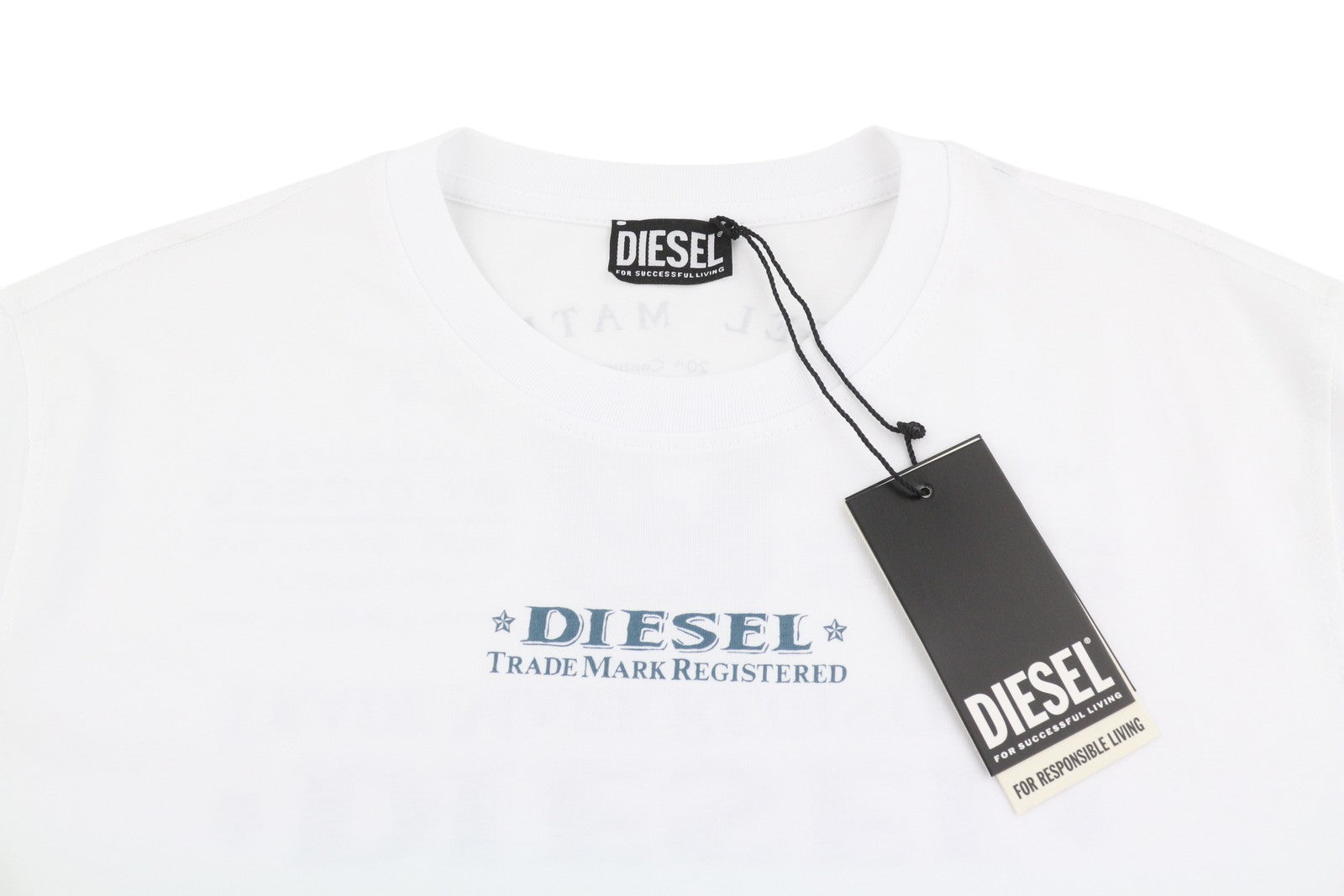 Diesel T-just-l4 Men T-shirtwhite Cotton Tricot Crew Neck Short Sleeve
