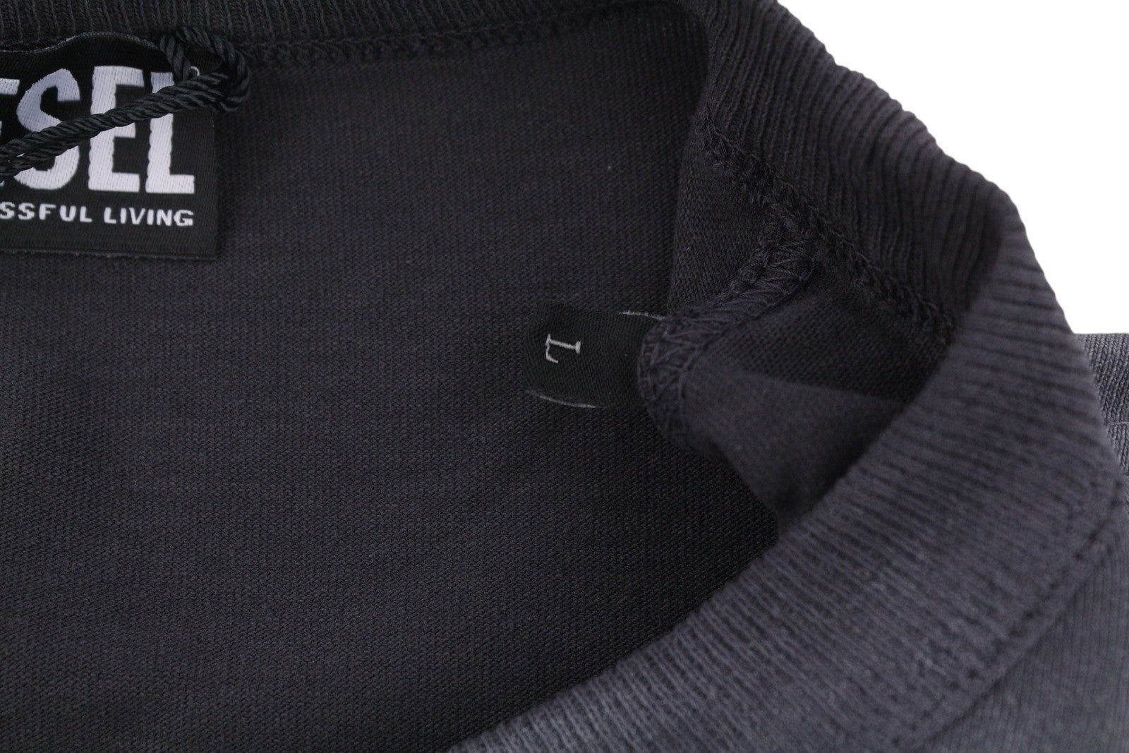 Diesel T-wash-q1 Herre T-shirt, grå falmet mønstret oversized kortærmet