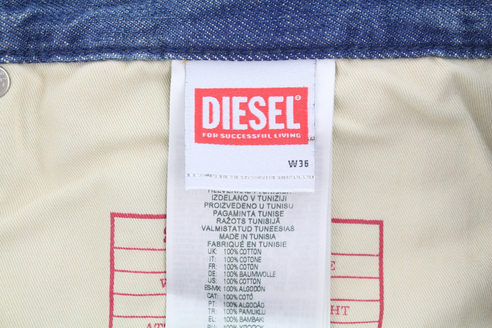 Diesel 2001 D-macro 0njan Hommes Jeansbleu Coupe Ample Jambe Droite Rrp175