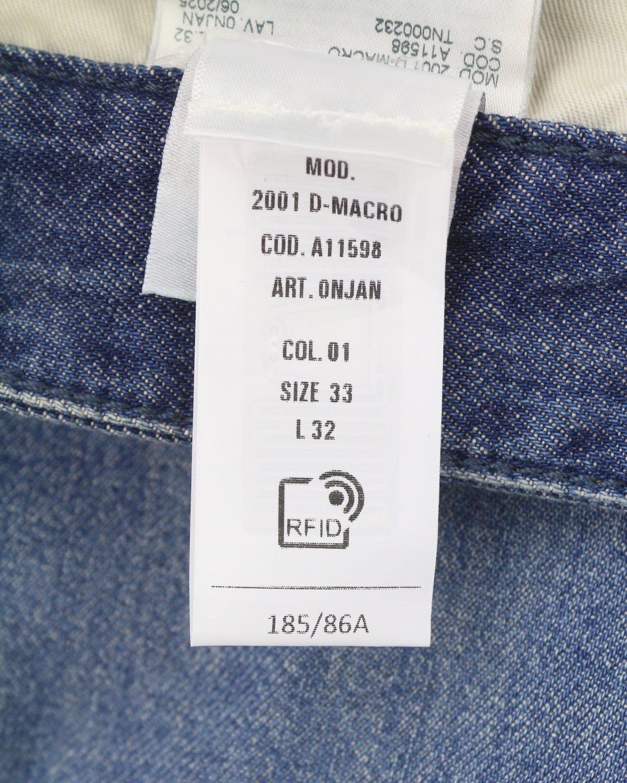Diesel 2001 D-macro 0njan Jeans masculino azul solto ajuste perna reta Rrp175