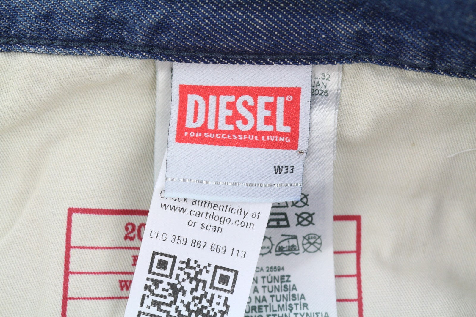 Diesel 2001 D-macro 0njan Jeans masculino azul solto ajuste perna reta Rrp175