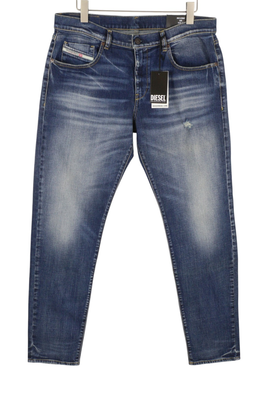 Diesel 2019 D-strukt R8i0c Hommes Jeansblue Faded Distress Rrp250