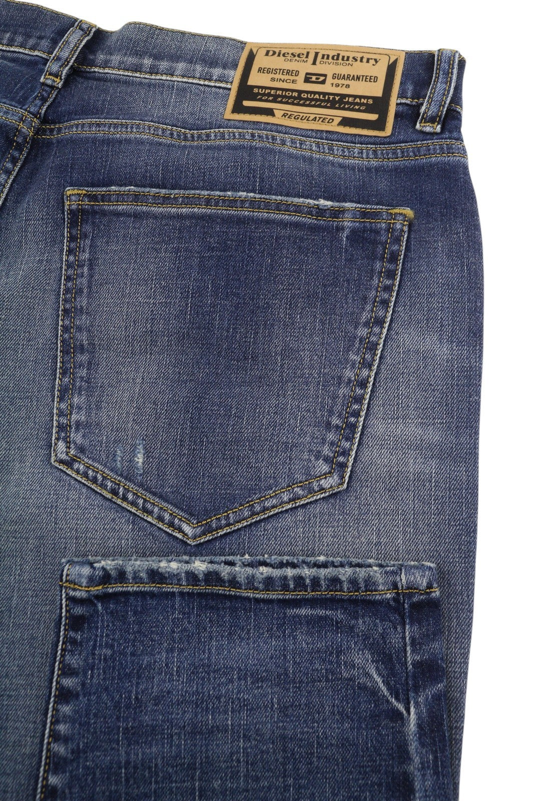Diesel 2019 D-strukt R8i0c Hommes Jeansblue Faded Distress Rrp250