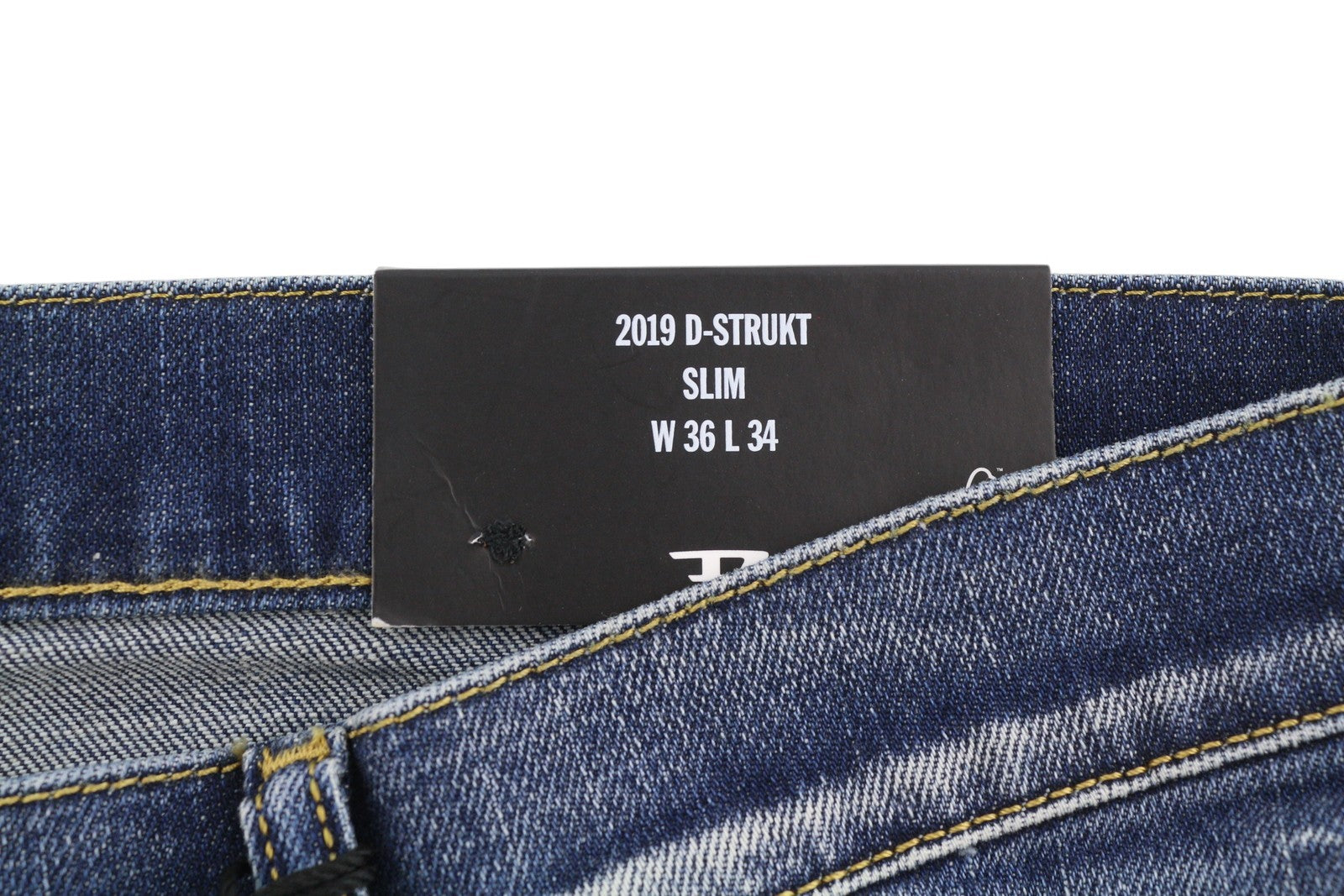 Diesel 2019 D-strukt R8i0c Hommes Jeansblue Faded Distress Rrp250