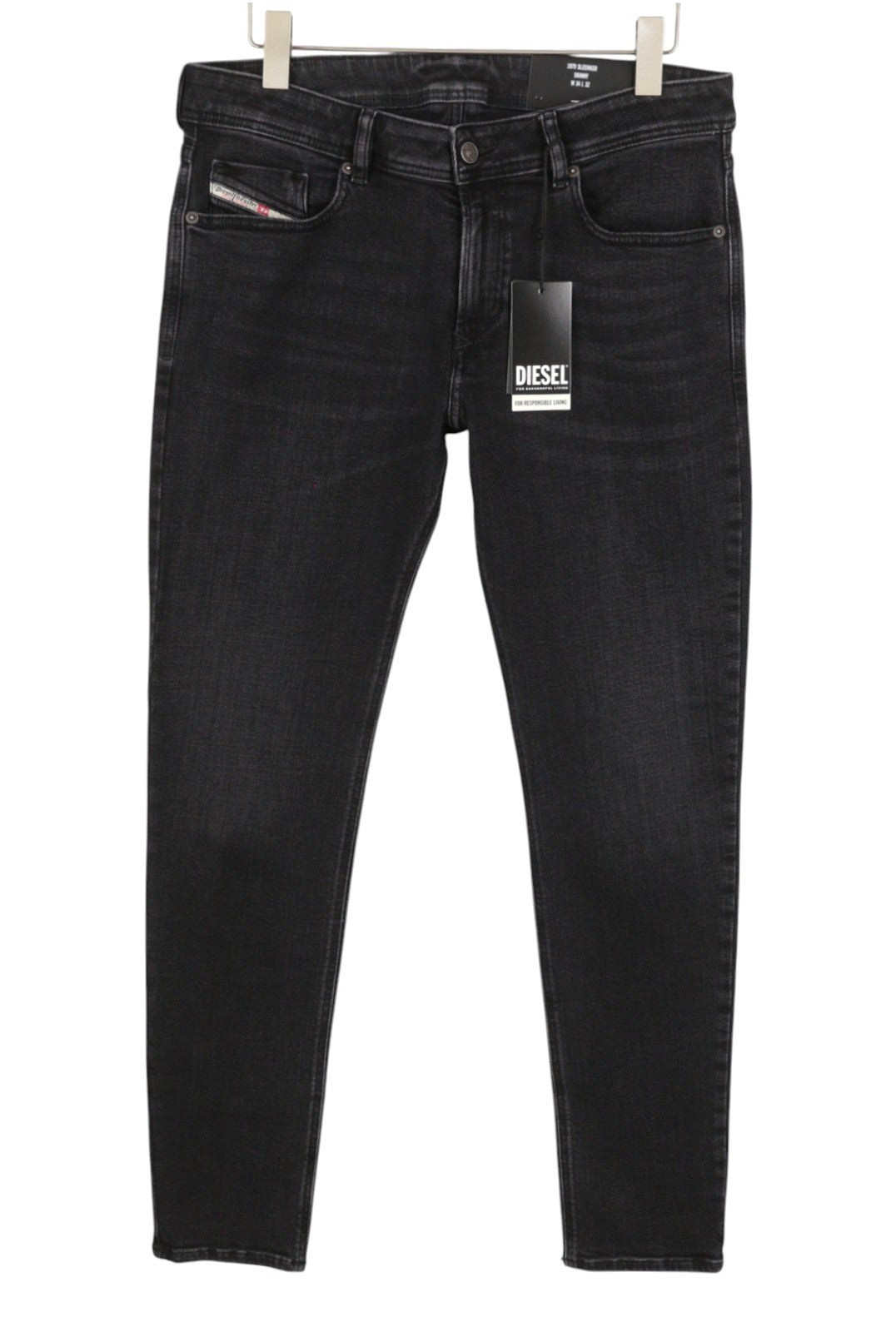 Diesel 1979 Sleenker R9g61 Muži Džínové černé Vousy Vybledlé Skinny Rrp150