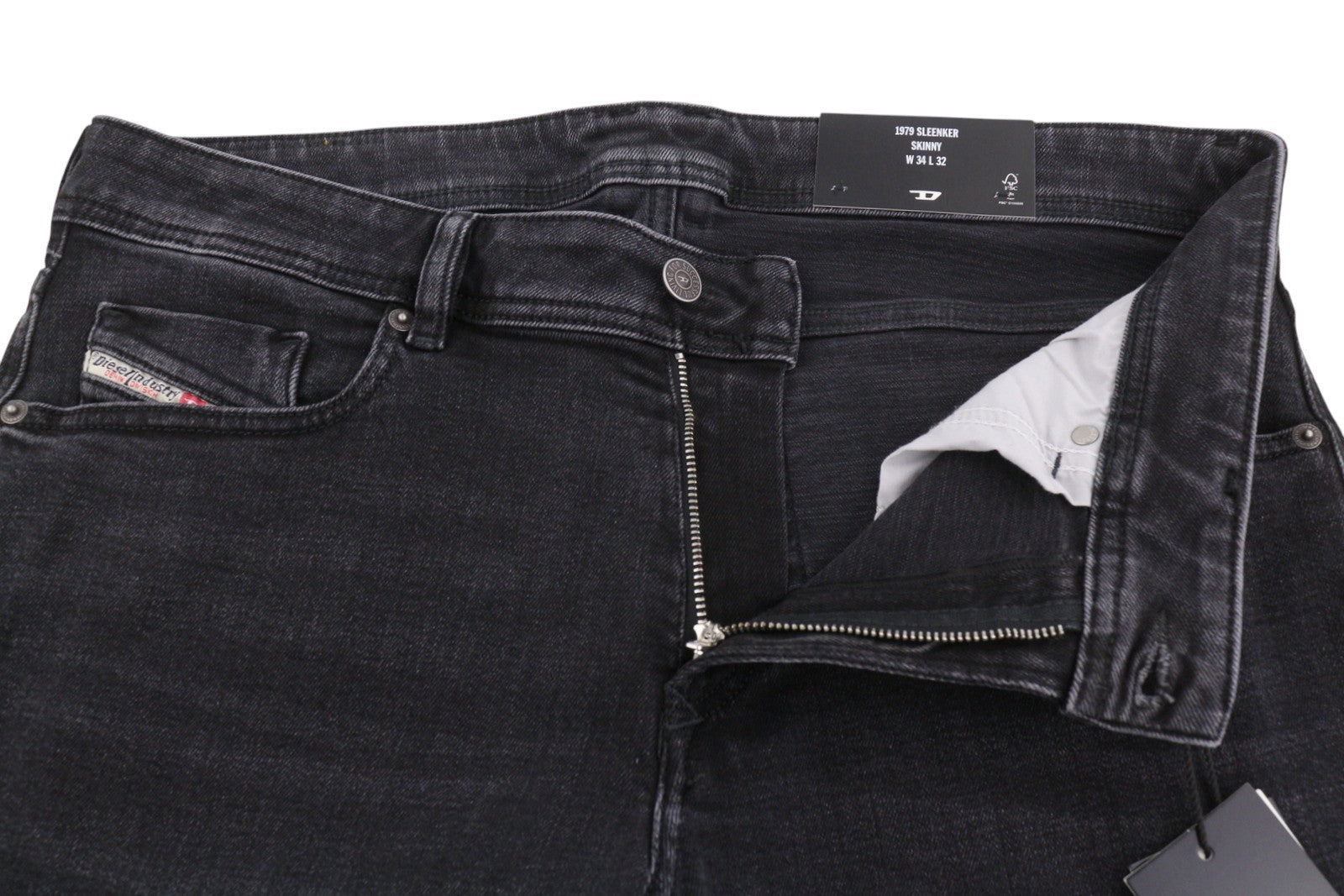 Diesel 1979 Sleenker R9g61 Muži Džínové černé Vousy Vybledlé Skinny Rrp150