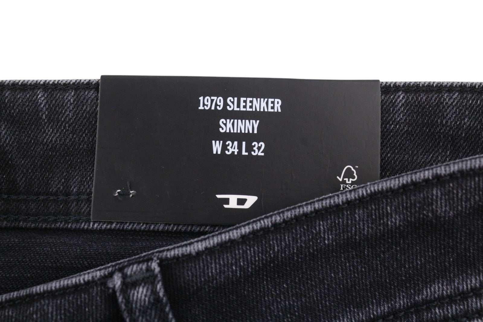 Diesel 1979 Sleenker R9g61 Muži Džínové černé Vousy Vybledlé Skinny Rrp150