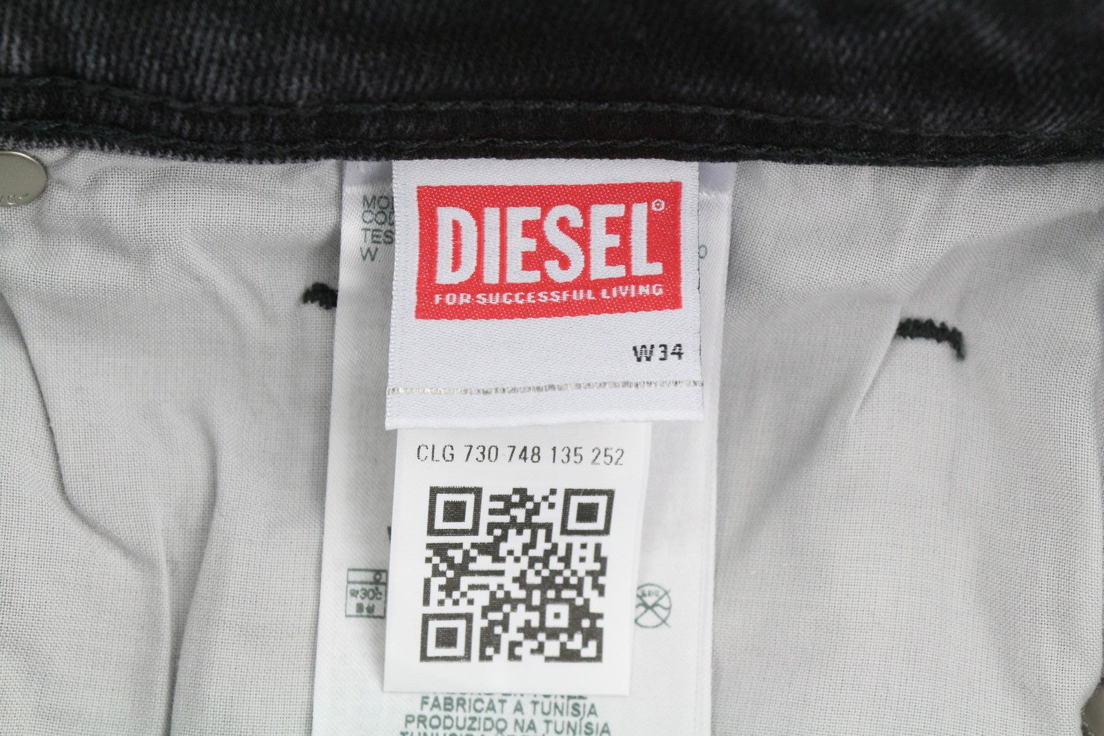 Diesel 1979 Sleenker R9g61 Muži Džínové černé Vousy Vybledlé Skinny Rrp150