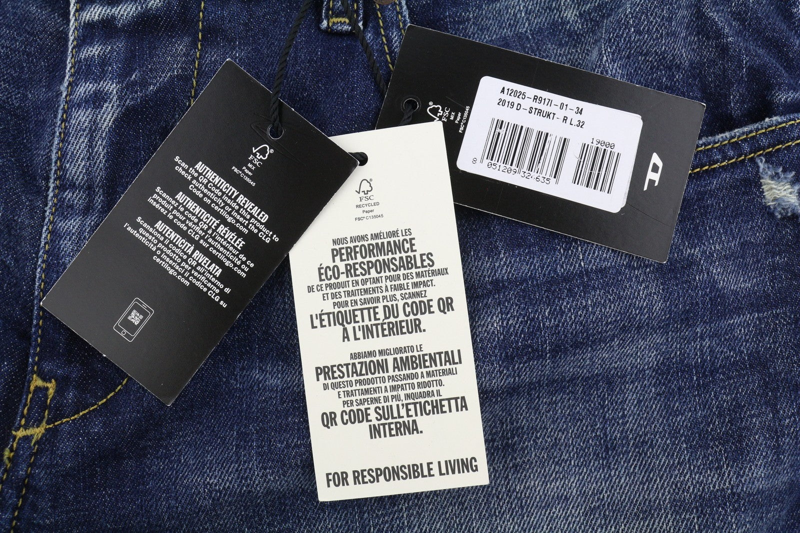 Diesel 2019 D-strukt R917i Men Jeansblue Faded Distress Slim Rrp195