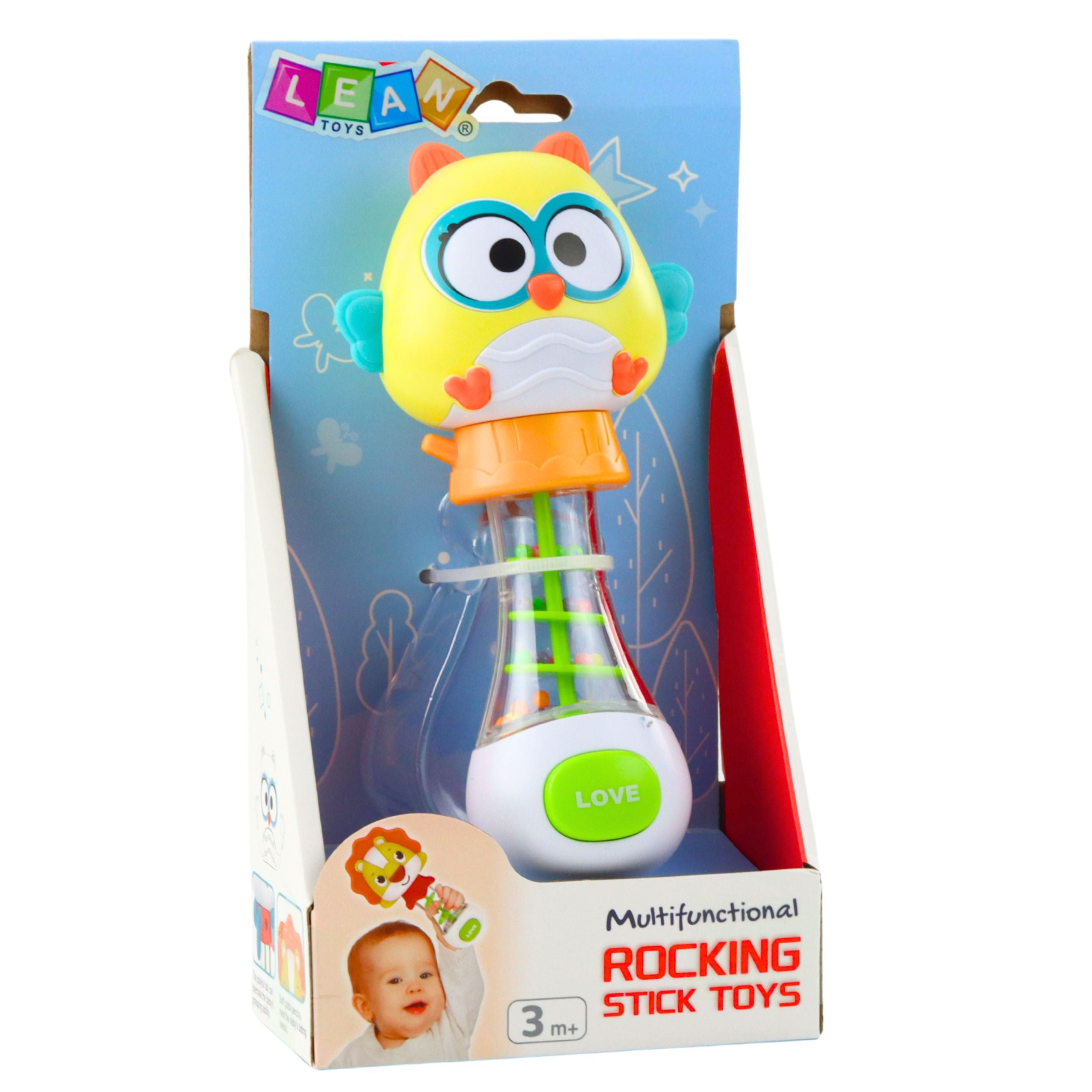 Owl Rattle Toy For Babies With Colorful Balls