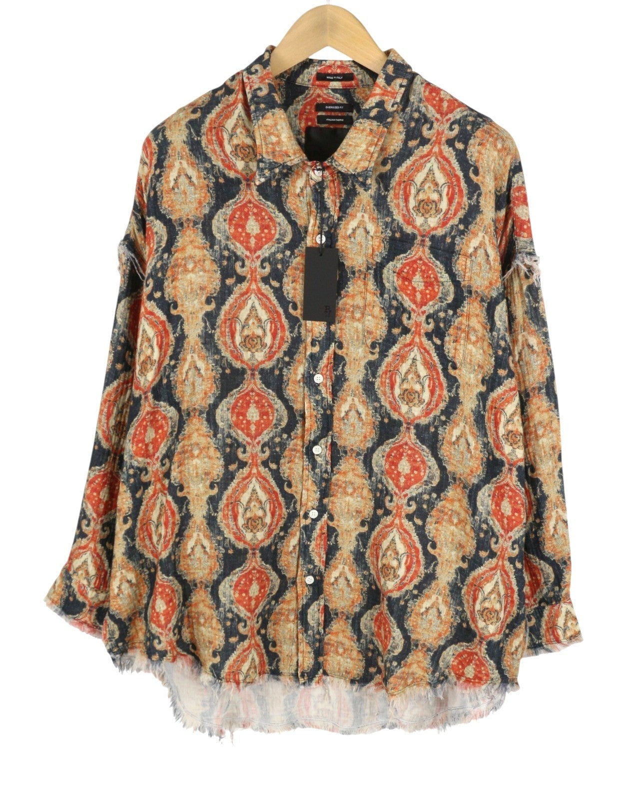 R13 Strimlet søm Drop Neck Dame Shirtprinted Oversized Ps26 Rrp825