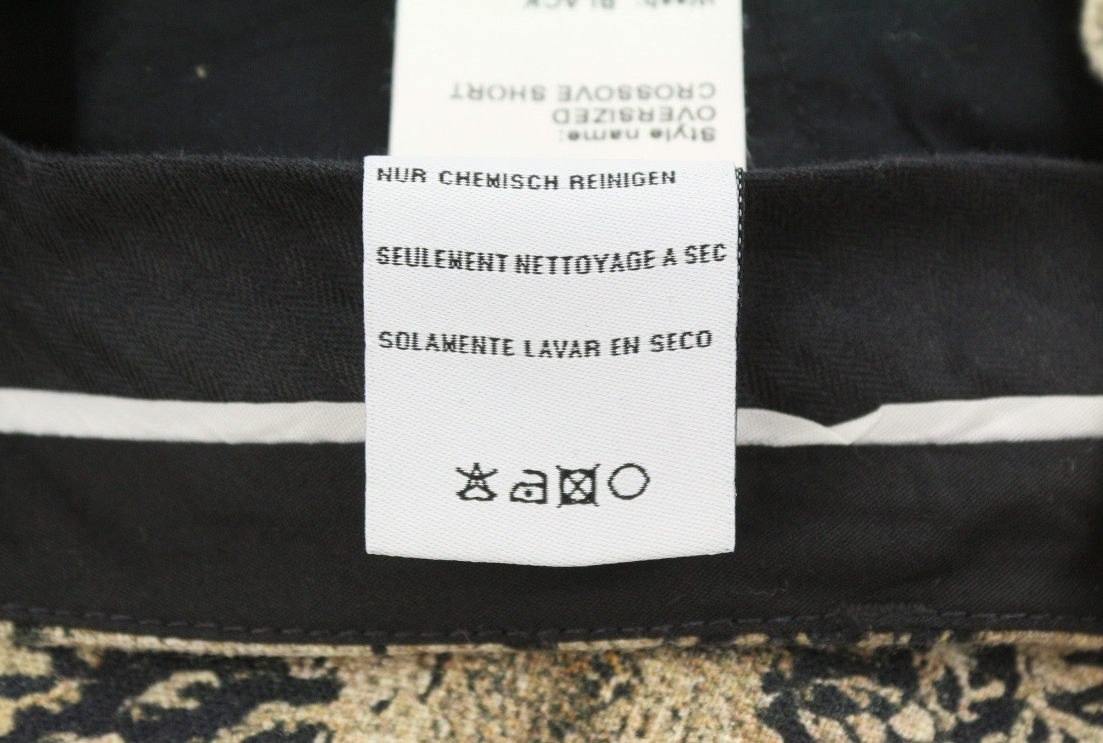 R13 Oversized Crossover Kvinder Shorts 27 Abstrakt Khaki Sort Bandana Ss26 Rrp995