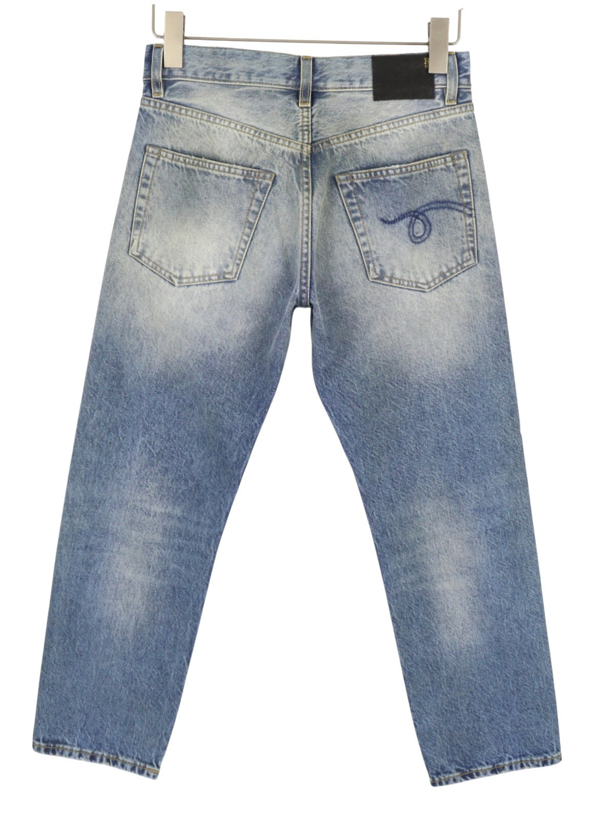 Jeans Mná Buachaill R13 24 Guairneáin Jasper Straight Cropped Faded Gorm Pf26