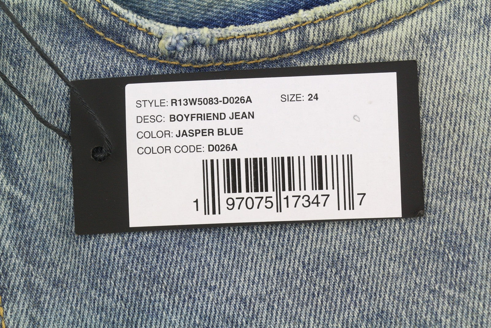 Jeans Mná Buachaill R13 24 Guairneáin Jasper Straight Cropped Faded Gorm Pf26