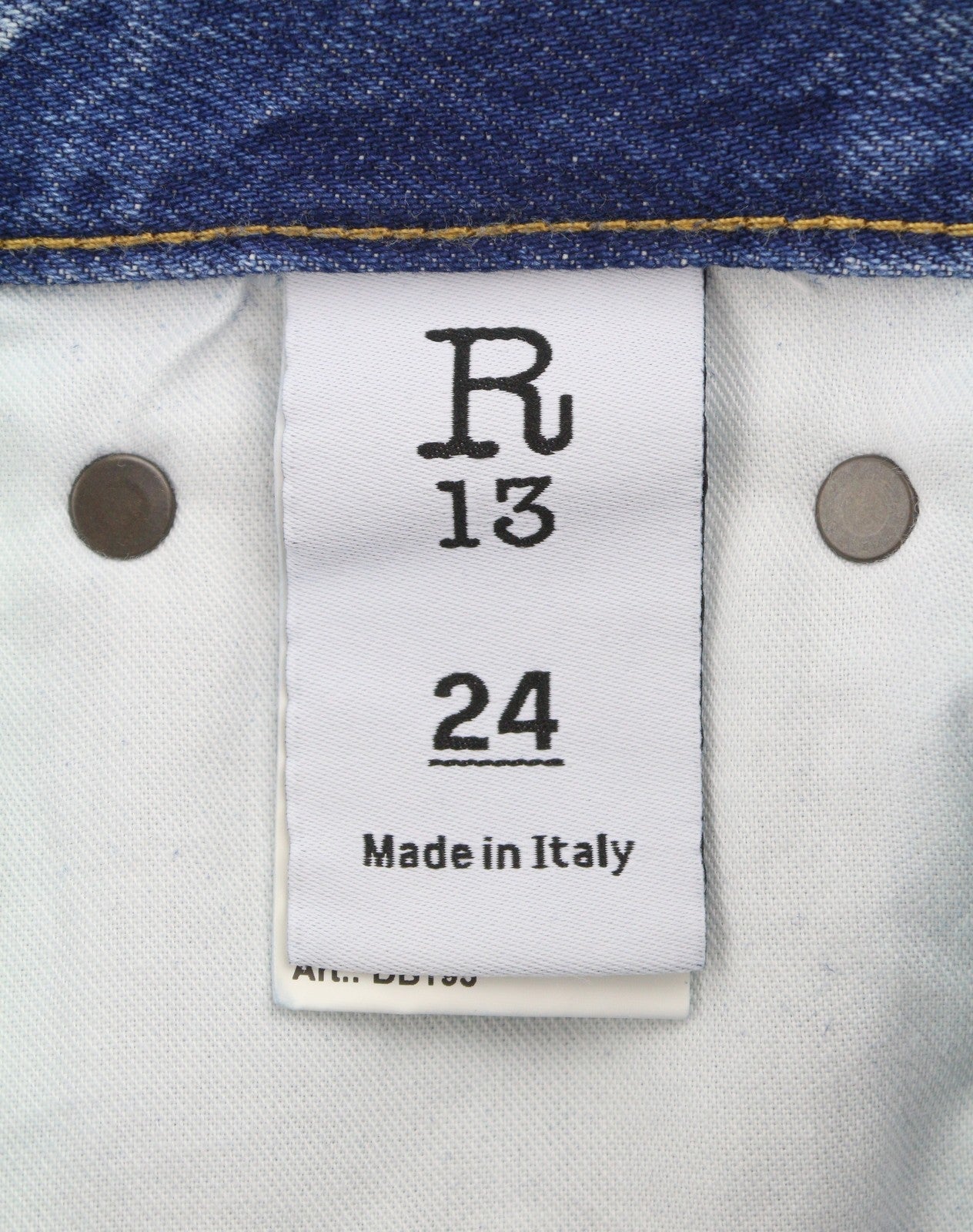 Jeans Mná Buachaill R13 24 Guairneáin Jasper Straight Cropped Faded Gorm Pf26
