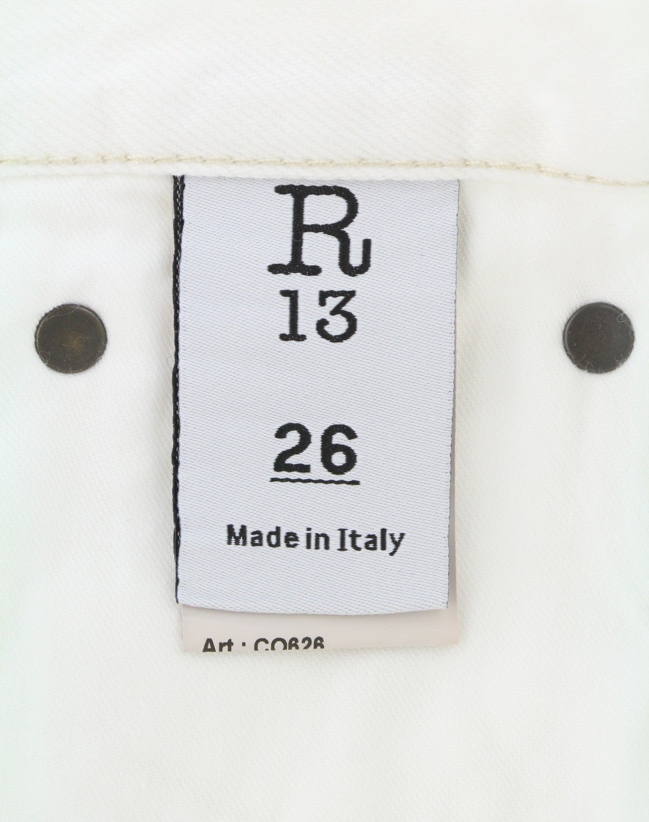 R13 Charlotte Dámské Jeans 26 Aerin White Flare High Rise Ss26 Rrp620