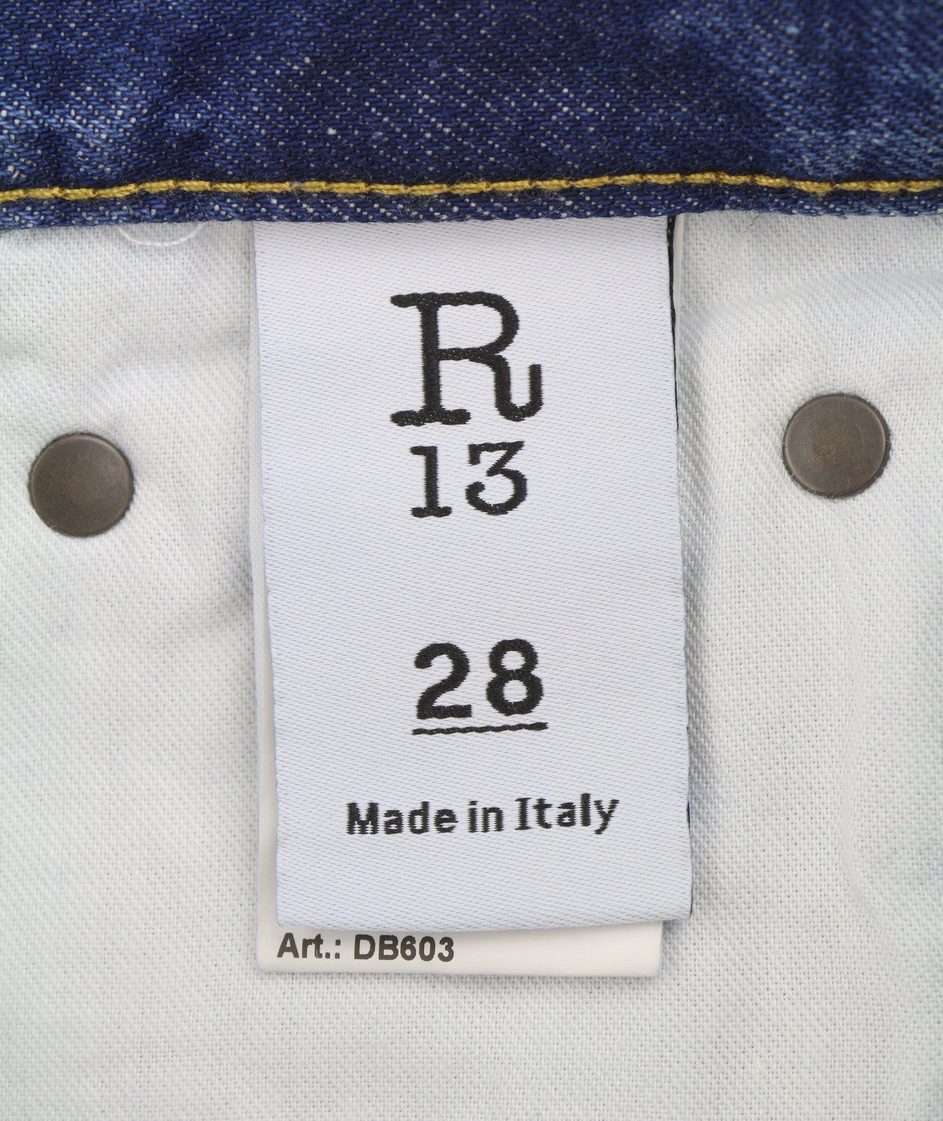 Calça jeans feminina R13 Romeo 28 Hutton Blue Bigodes desbotada reta cortada Pf26