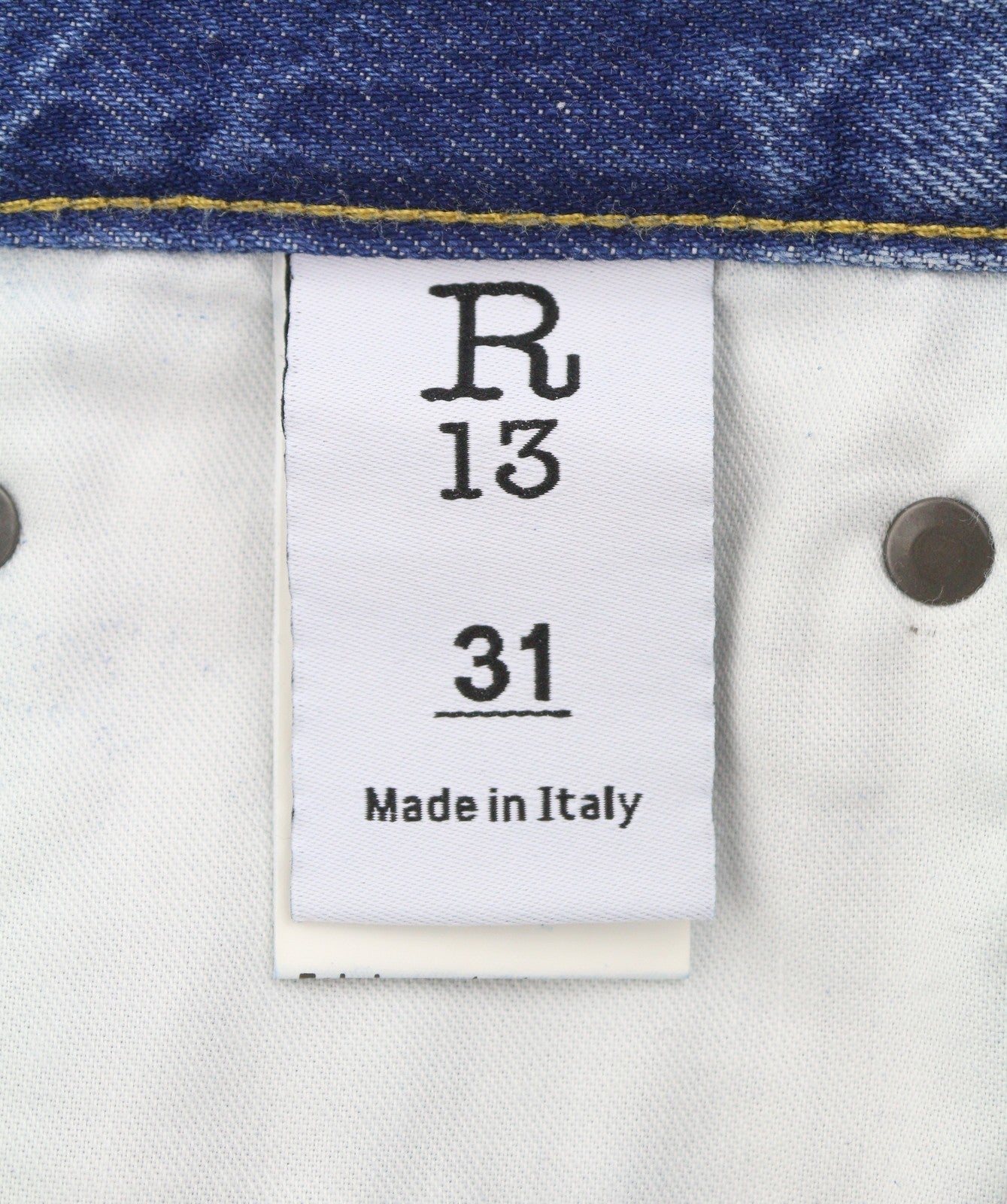 R13 Jeans X-bf con risvolto Donna 31 Jasper Cropped Whiskers Blu sbiadito Pf26