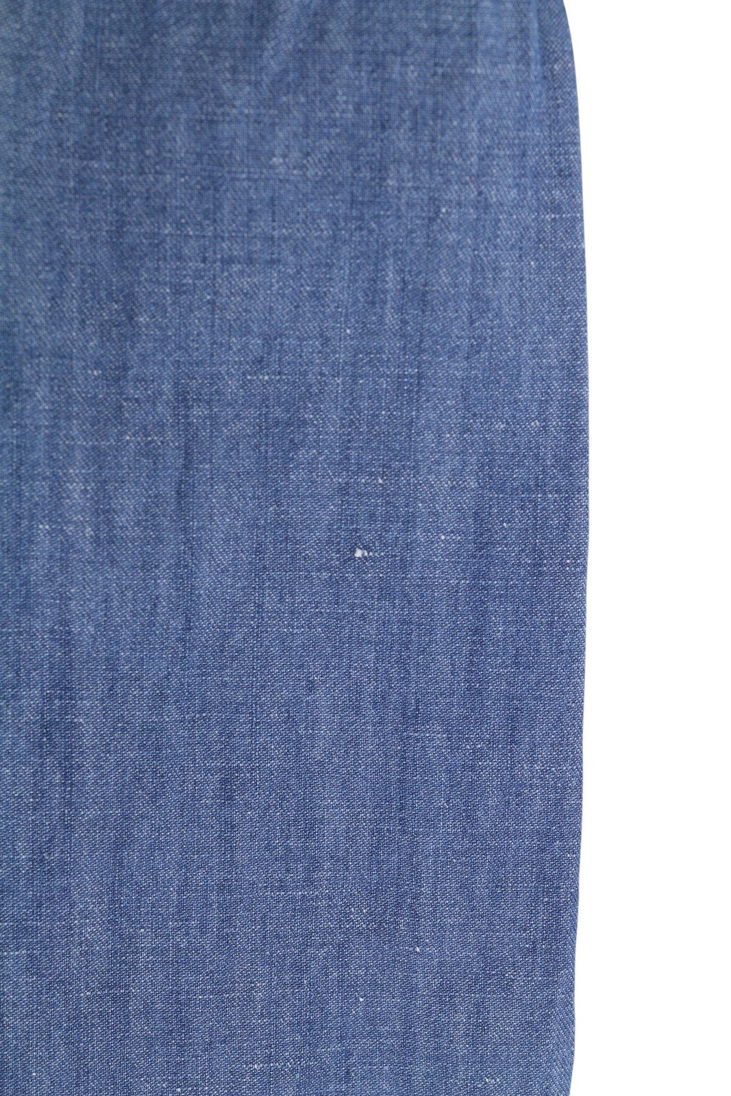Sease Tn690 Camicia da uomo a coda di pescemid denim blu con bottoni in misto lino Rrp510