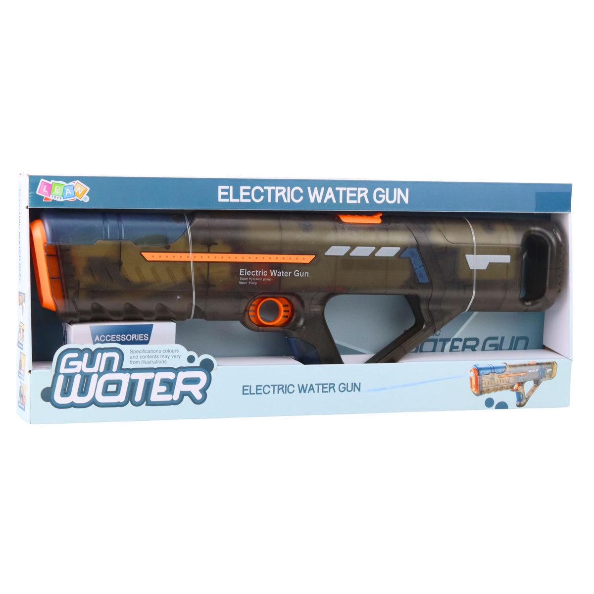 Electric Water Gun Rifle Rechargeable Transparent Black 55 Cm