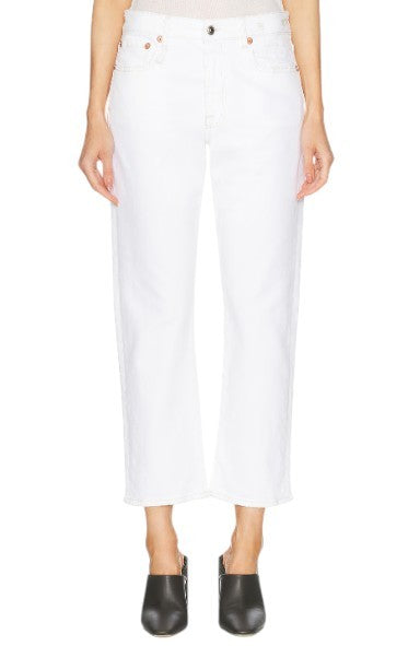 R13 Romeo Mujer Vaqueros 30 Aerin Blanco Stretch Recto Corto Pf26
