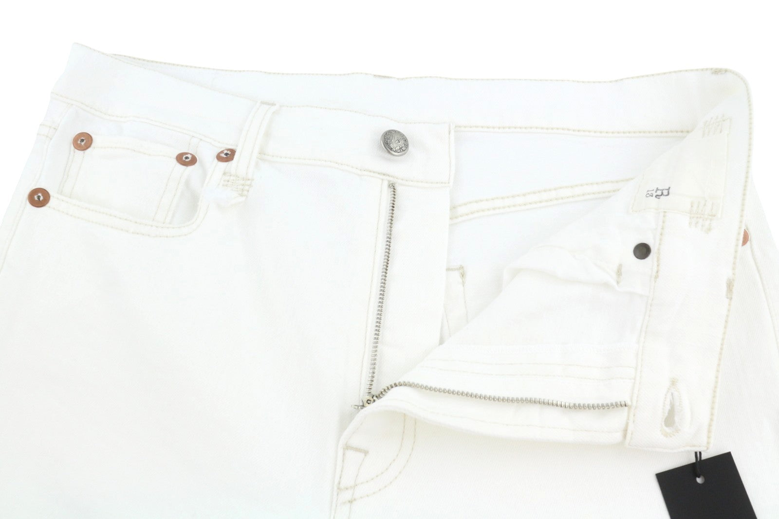 R13 Romeo Mujer Vaqueros 30 Aerin Blanco Stretch Recto Corto Pf26