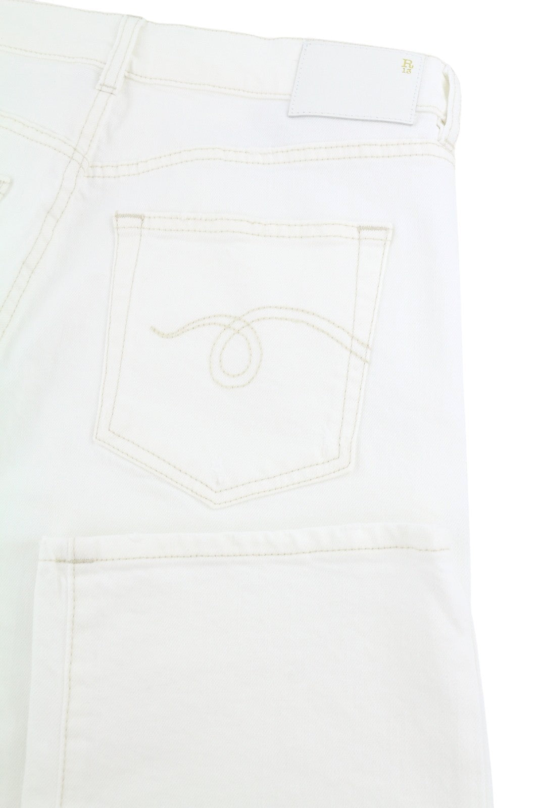 R13 Romeo Mujer Vaqueros 30 Aerin Blanco Stretch Recto Corto Pf26