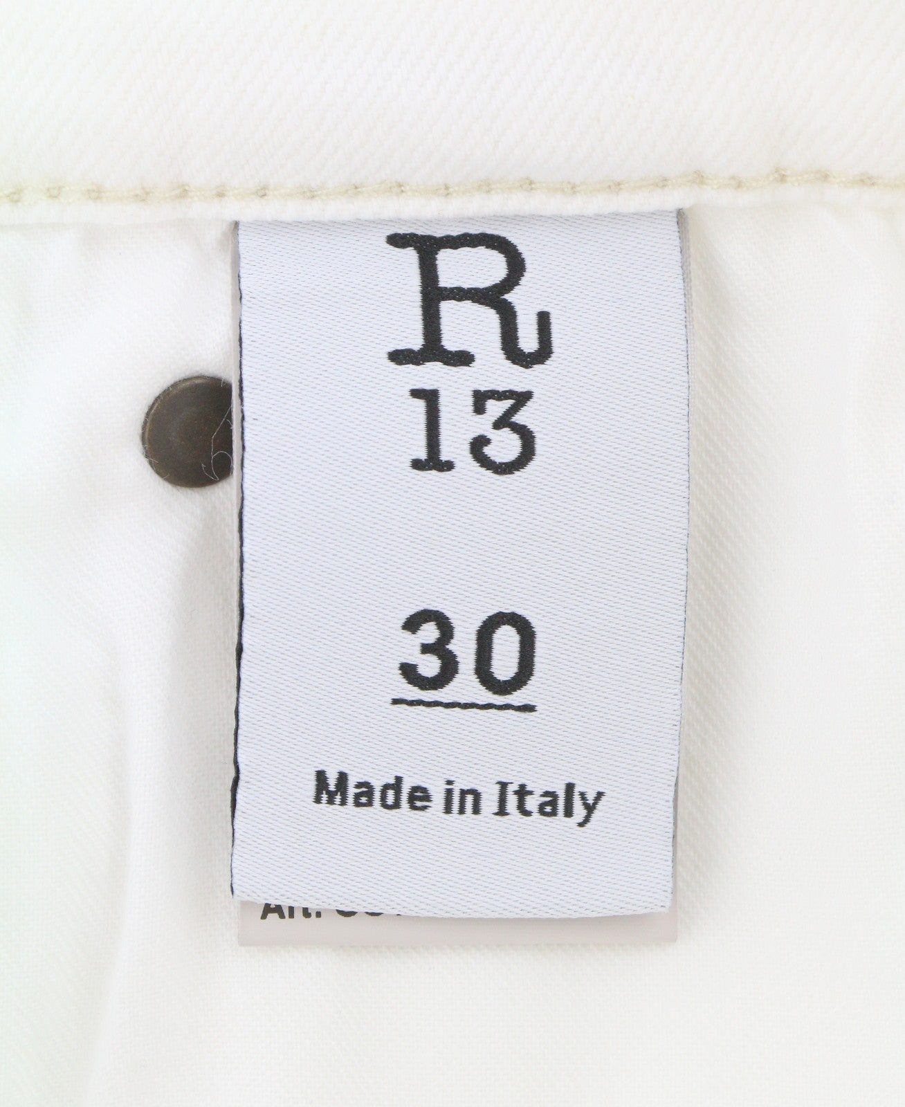 R13 Romeo Mujer Vaqueros 30 Aerin Blanco Stretch Recto Corto Pf26