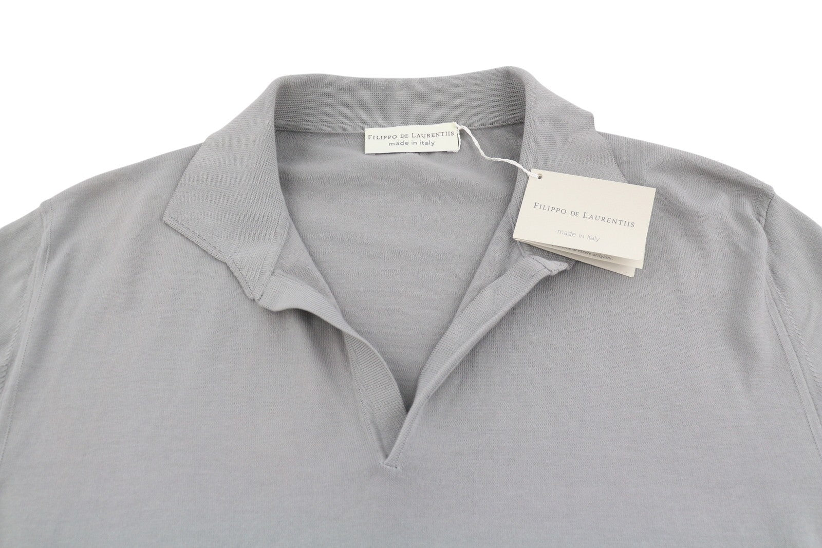 Filippo De Laurentiis Herren Polos It56 2xl Grau Stretch Kurzarm