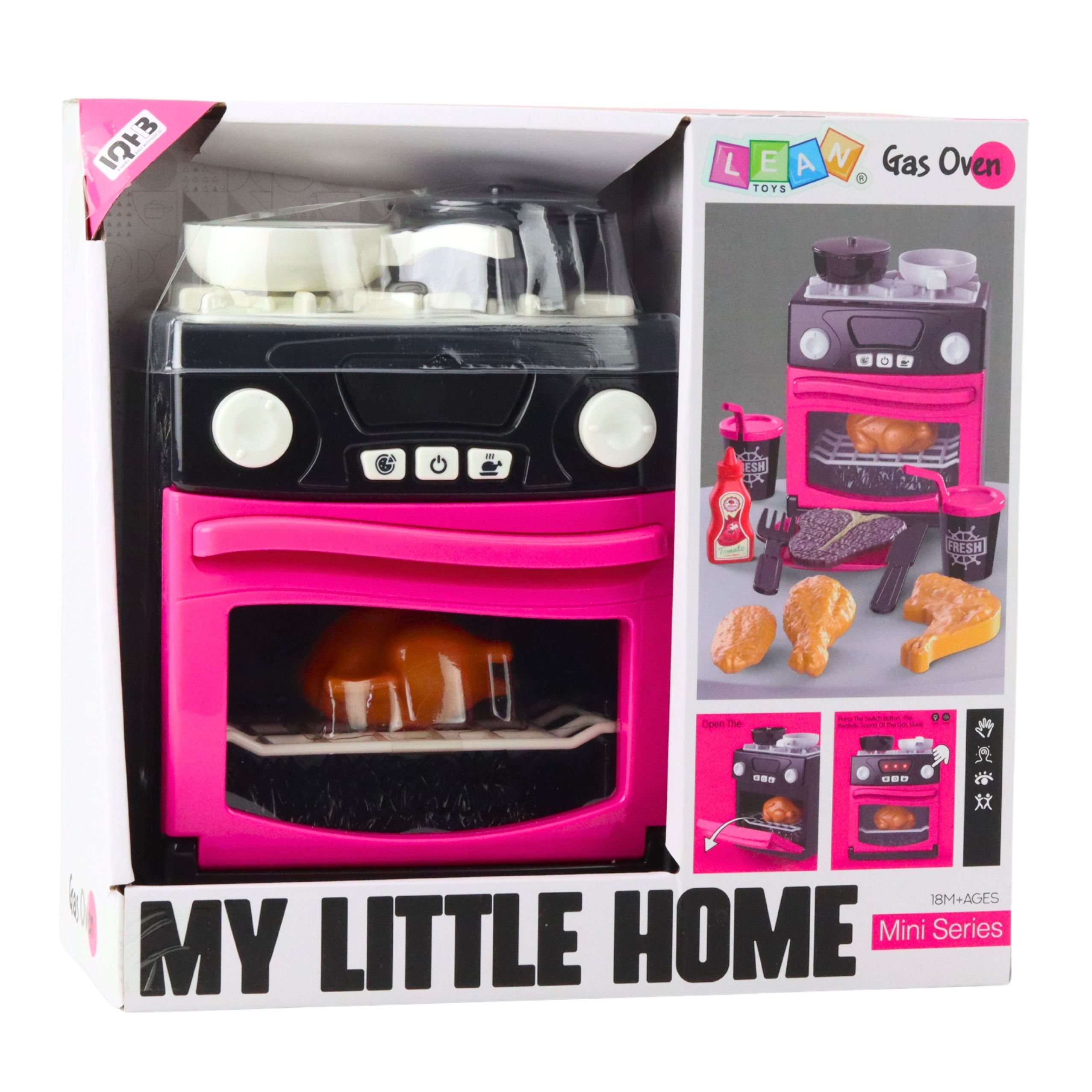 Spielküche Mit Backofen Lebensmitteln Lichtern Geräuschen Rosa